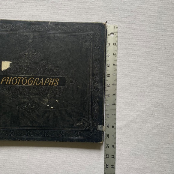 Vintage Photo Album Embossed Cover Black Empty Pages Gothic Grimoire Grief Magic - Picture 9 of 16